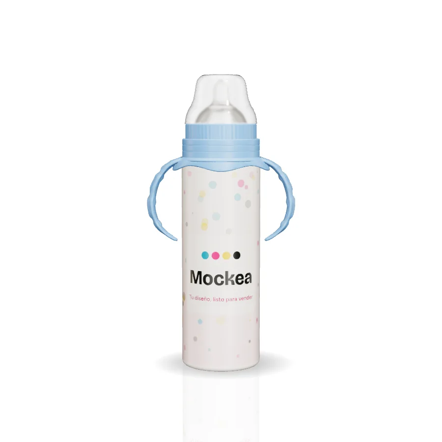 Biberón 8 oz en 3D con el diseño de ejemplo de Mockea