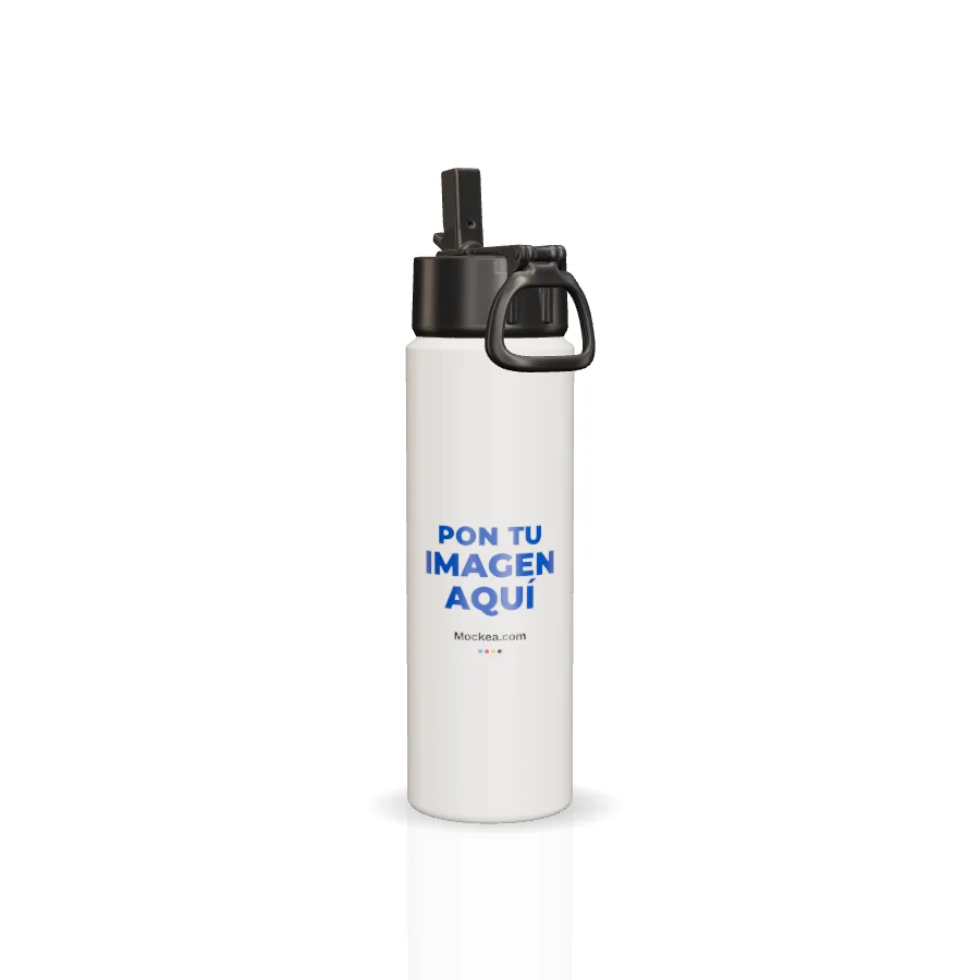 Straw bottle in 3D with Mockea’s sample design