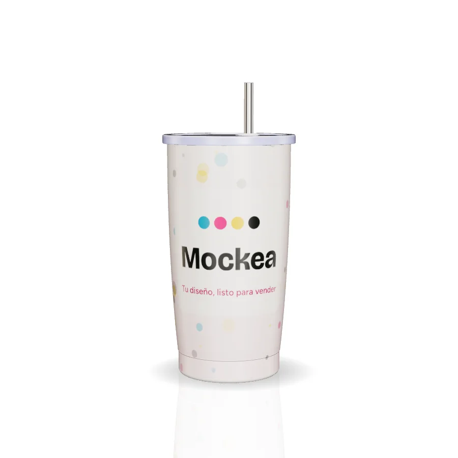 Vaso cónico 20 oz en 3D con el diseño de ejemplo de Mockea