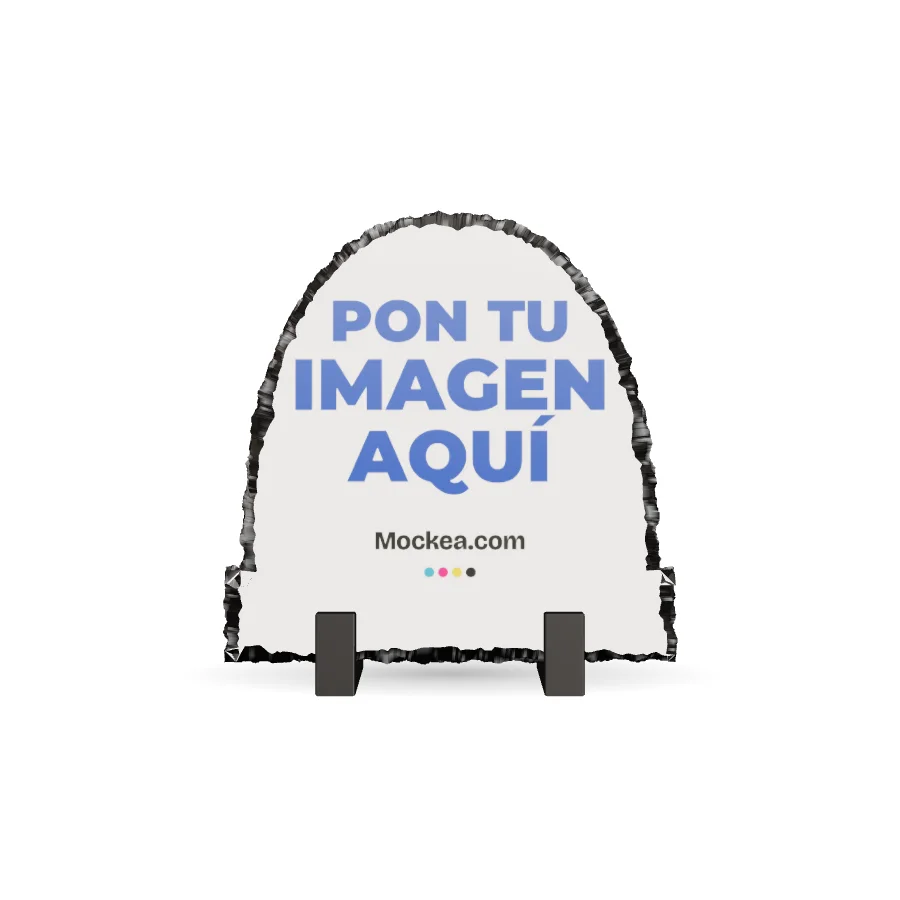 Pizarra arco 15 × 15 cm en 3D con el diseño de ejemplo de Mockea