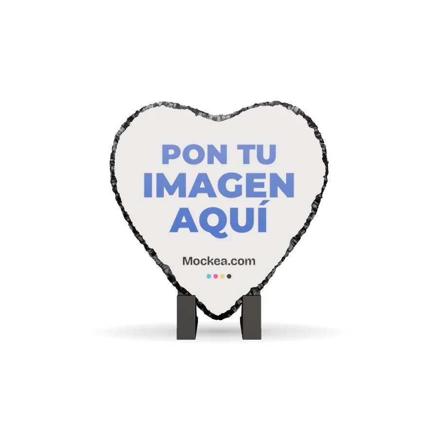 Pizarra corazón con punta en 3D con el diseño de ejemplo de Mockea