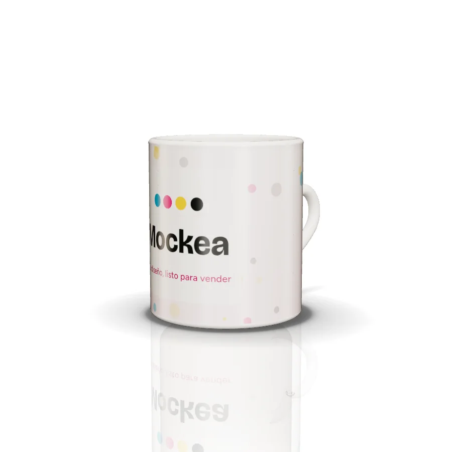 Taza corazón 11 oz en 3D con el diseño de ejemplo de Mockea