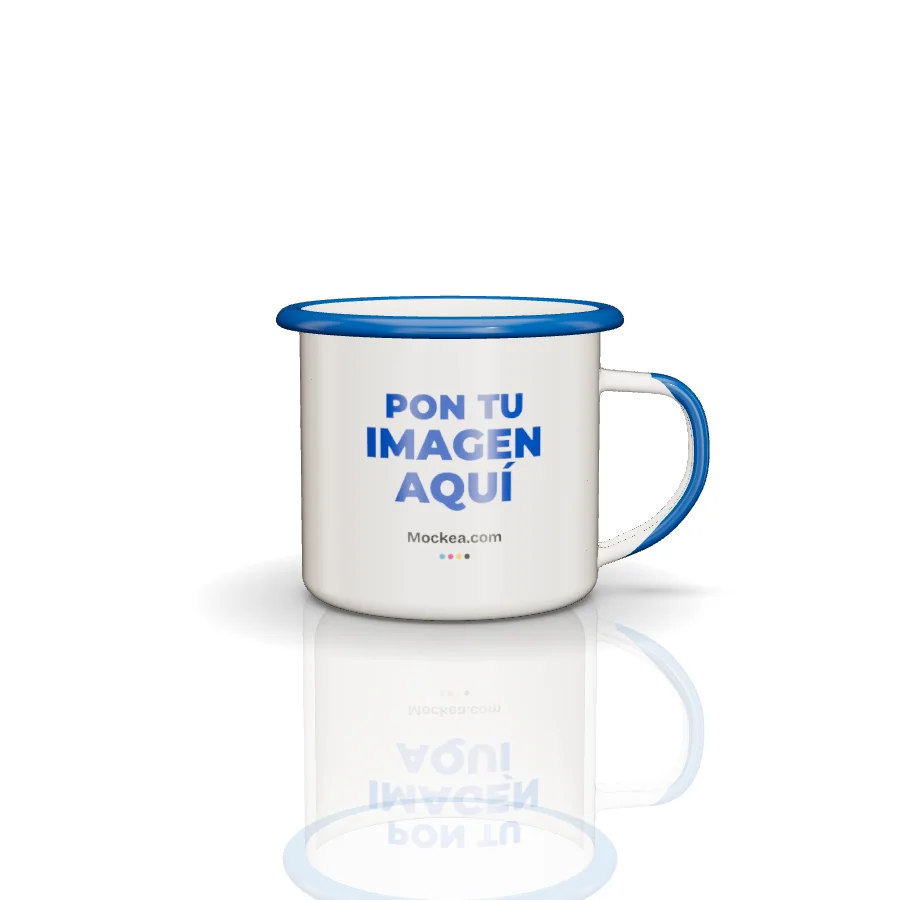12 oz Enamel Mug in 3D with Mockea’s sample design