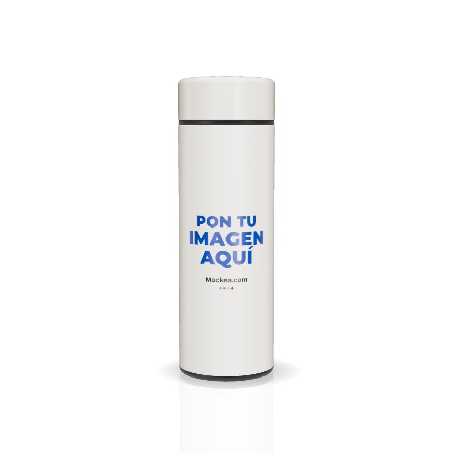 Thermal bottle with thermometer in 3D with Mockea’s sample design